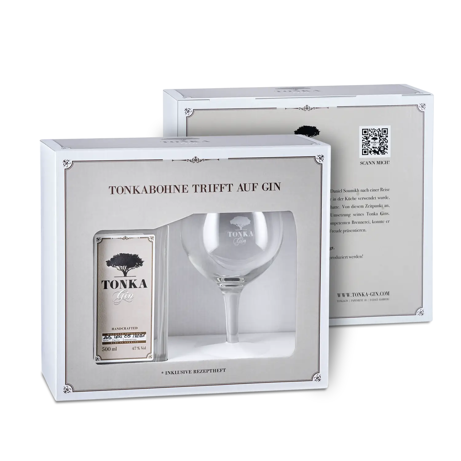 Sprirituosenliebhaber - Tonka Gin Geschenkverpackung als Set mit Klassik und Glas