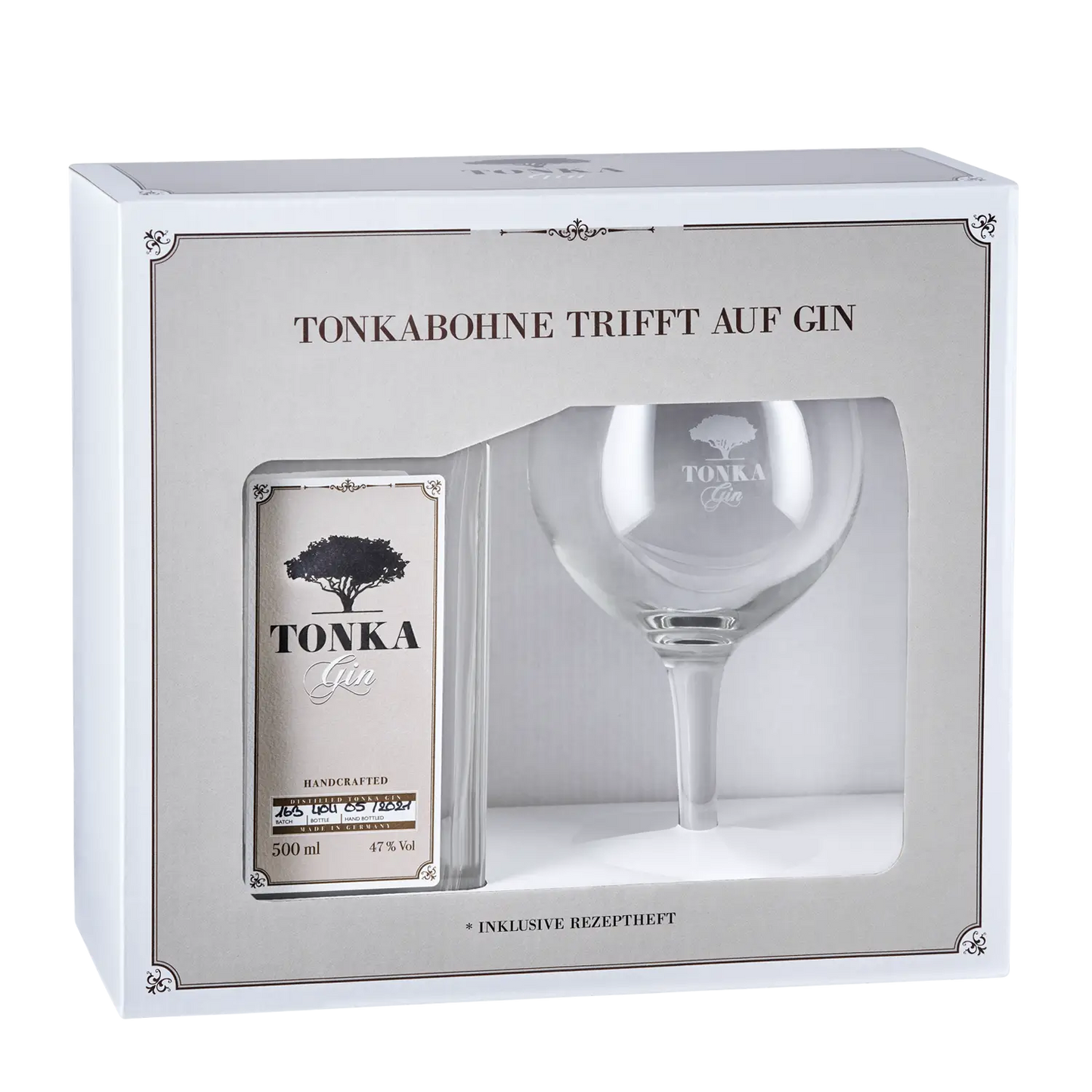 Tonka Gin Klassik mit Glas als Geschenk