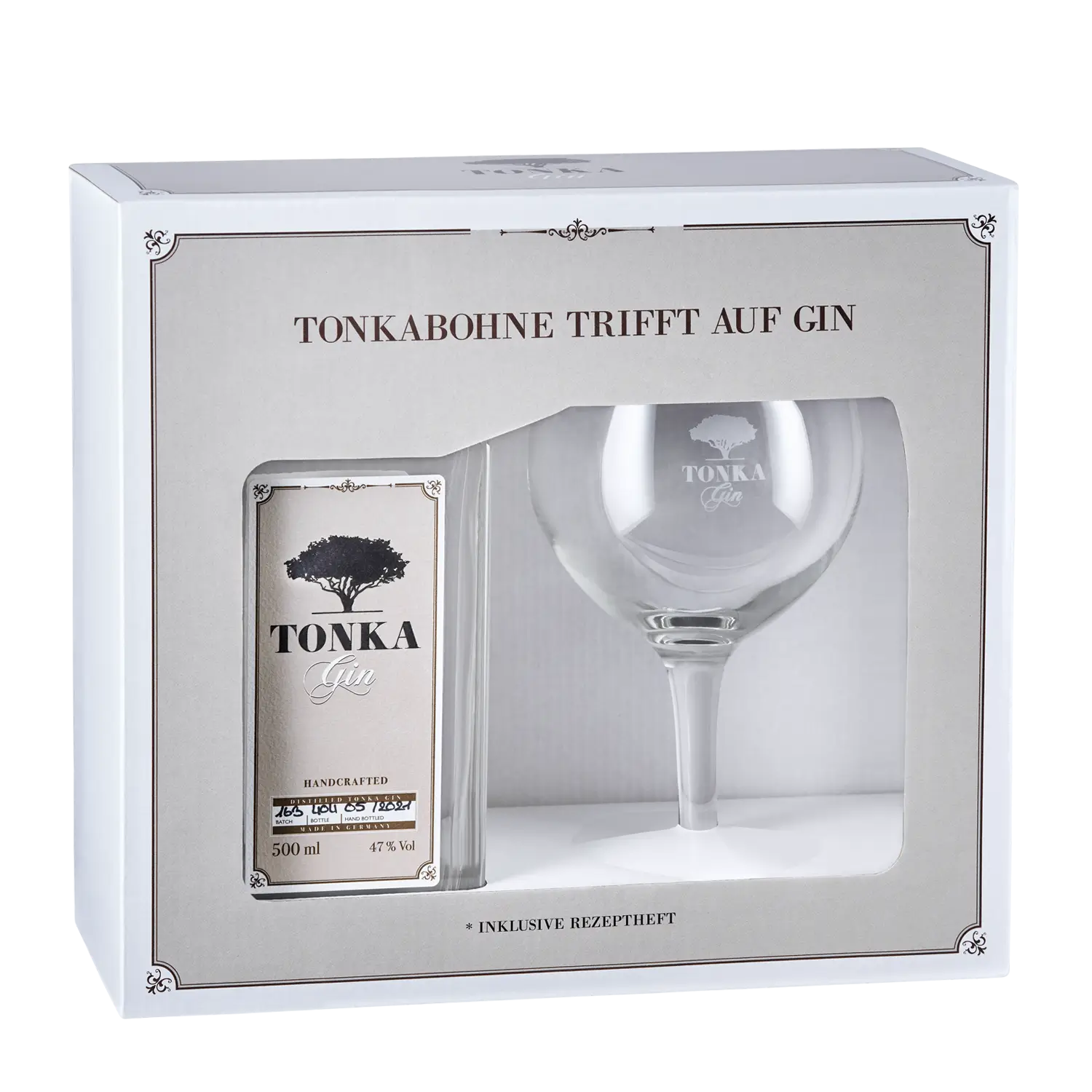 Tonka Gin Klassik mit Glas als Geschenk